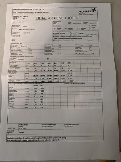 Schraubenspindelpumpe, EMTEC-A20R46-W110221, 100bar, 29L/min, Allweiler, neu