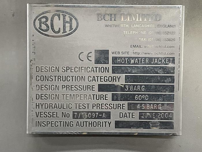 Used 60 GALLON BCH LIMITED TWIN MOTION KETTLE - S/S - JACKETED