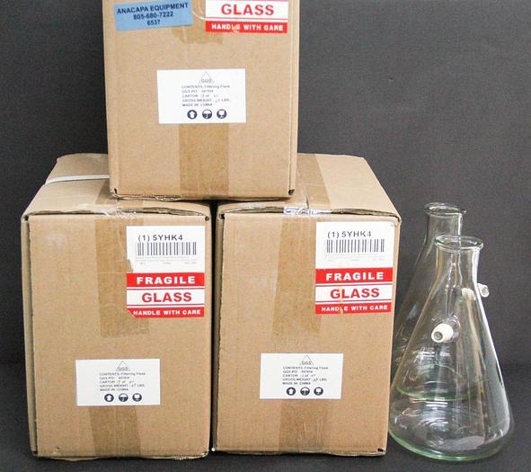 Grainger 5YHK4 1000mL 33.8 oz Filter Flask NEW LOT OF 6 (6537)