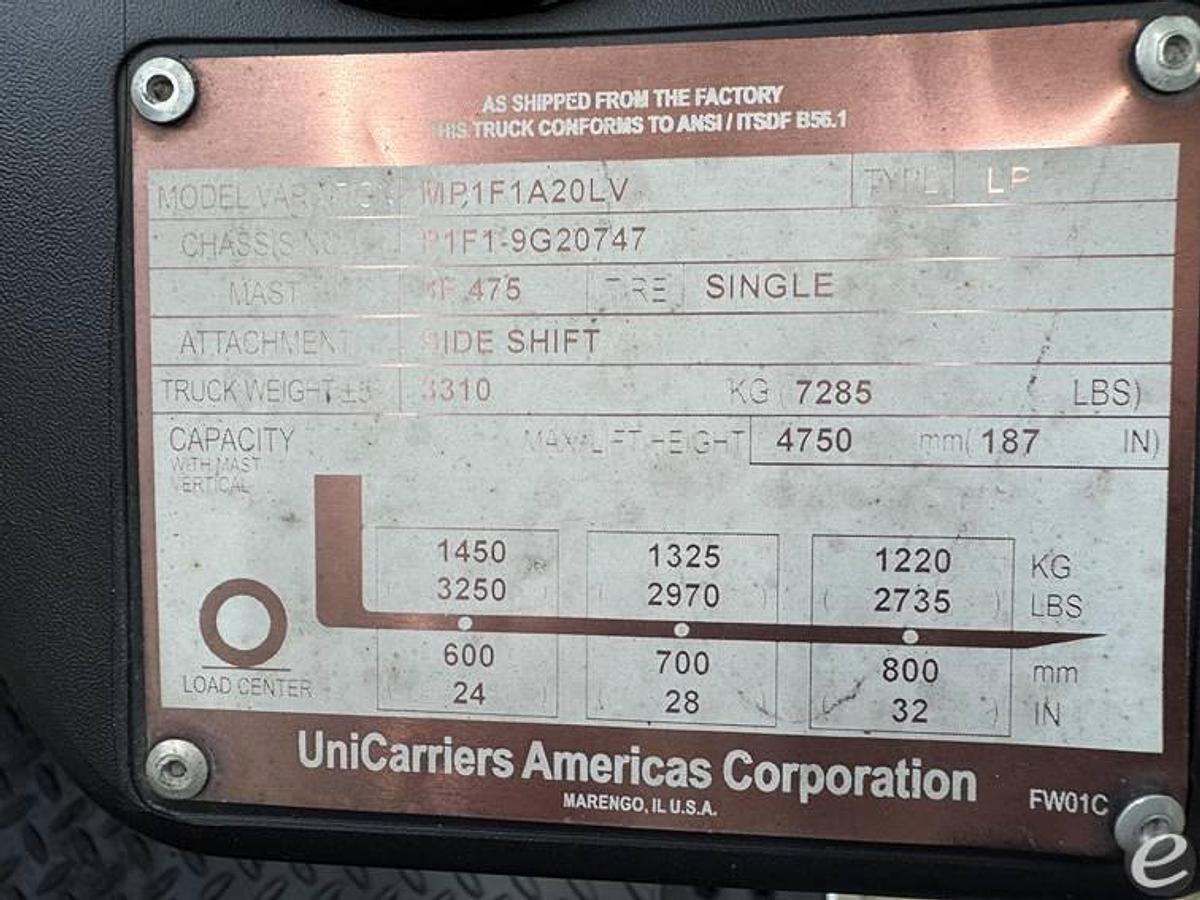 Used 2016 Unicarriers PFS40