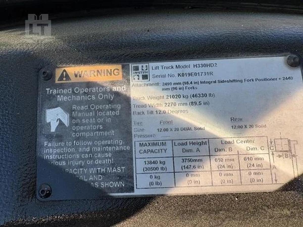 Used RECONDITIONED: 2017 HYSTER H330HD