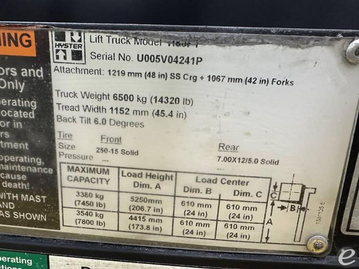 Used 2016 Hyster H80FT