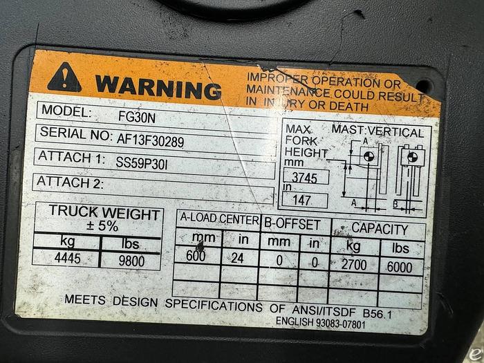 Used 2011 Mitsubishi FG30N