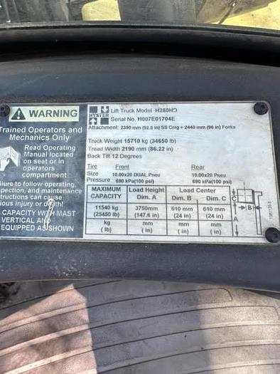 Used 2007 Hyster H280HD