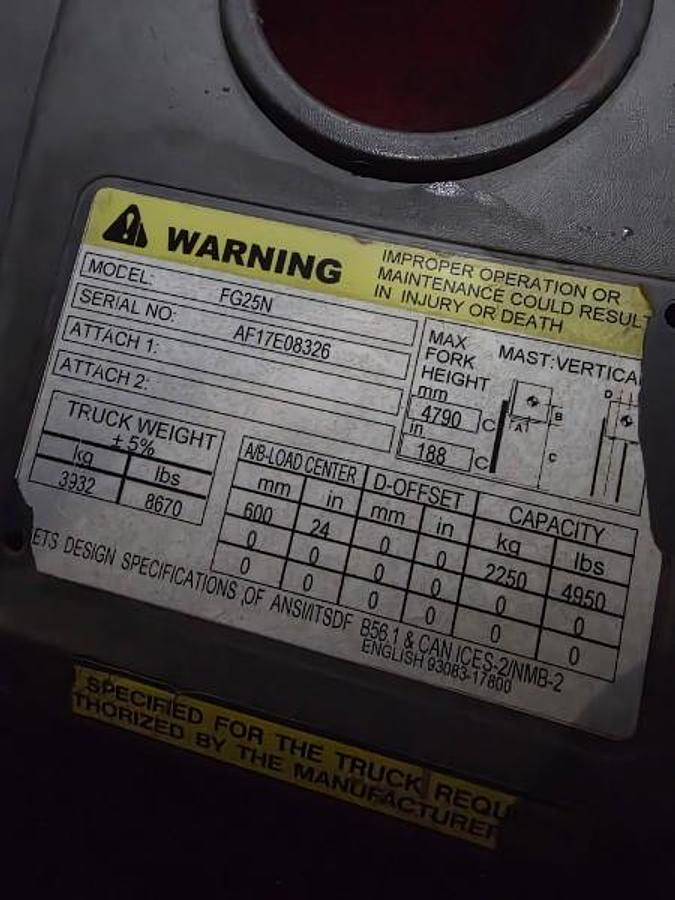 Refurbished 2017 Mitsubishi FG25N