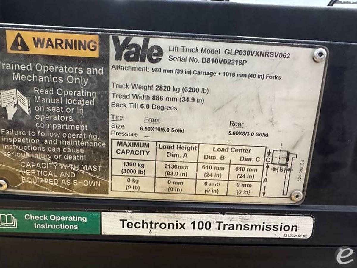 Used 2016 Yale GLP030VX