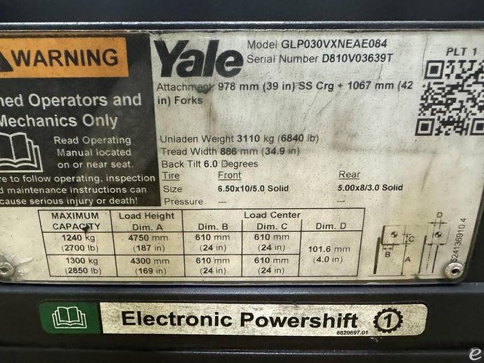 Used 2019 Yale GLP030VX