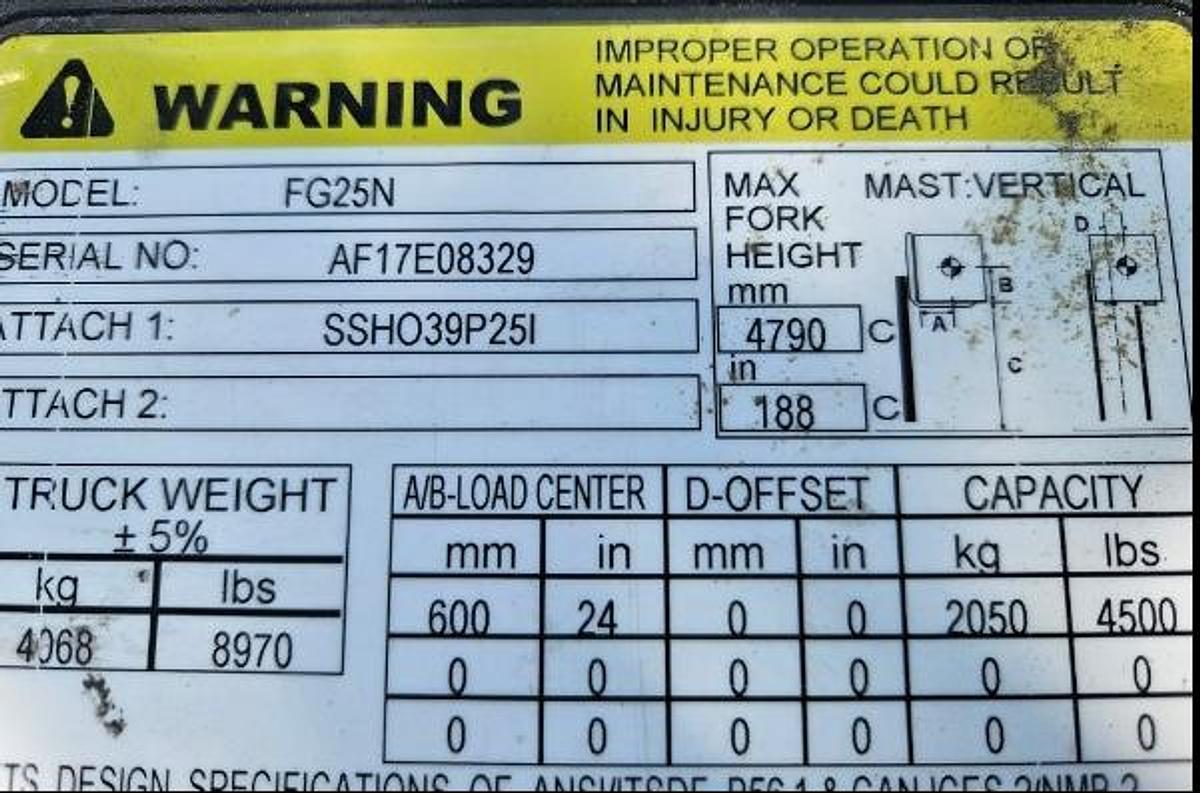 Refurbished 2020 Mitsubishi FG25N