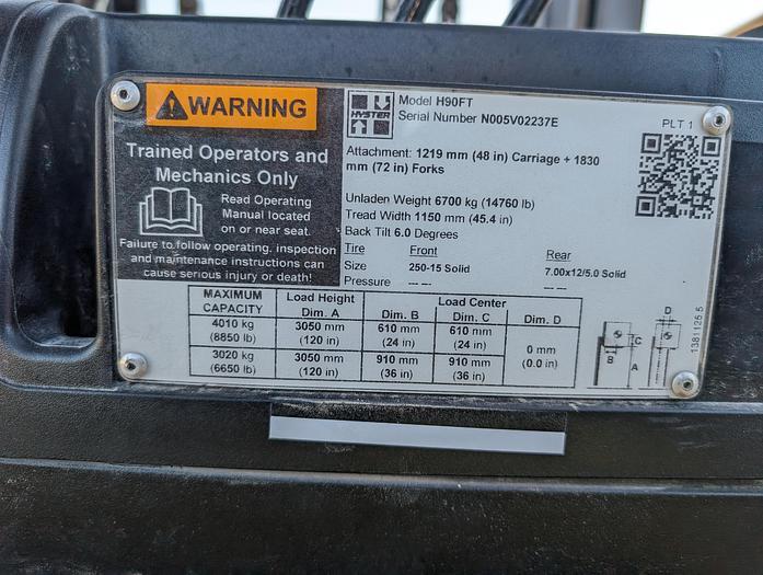 Used 2007 Hyster H90FT