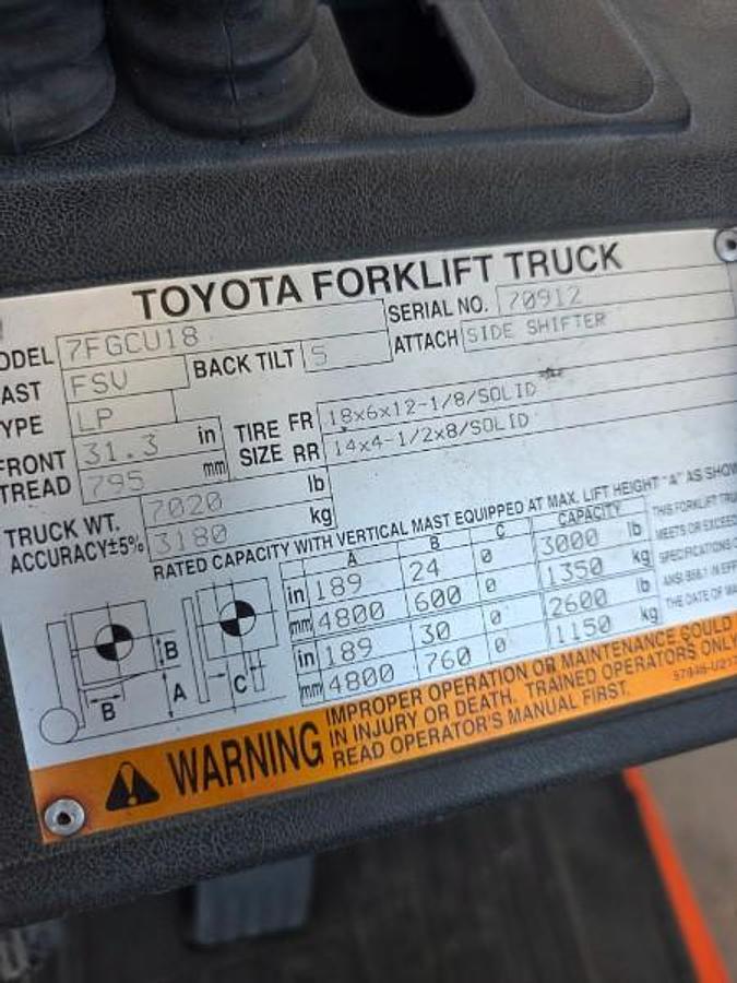 Used 2008 Toyota 7FGCU18