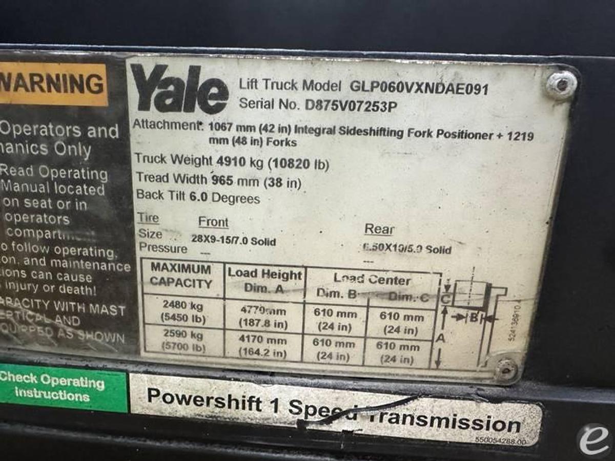 Used 2016 Yale GLP060VX