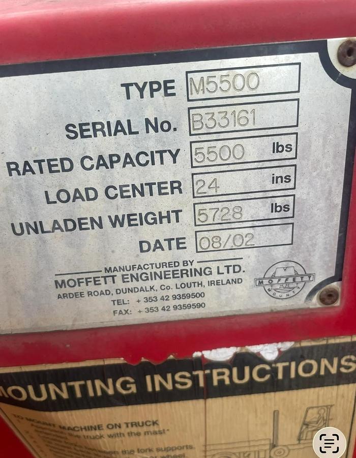Used 2002 Moffett M5500 Piggyback