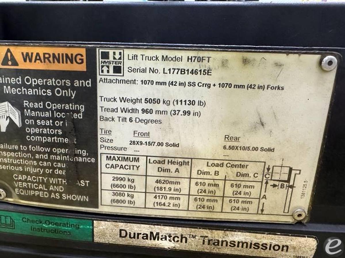 Refurbished FULLY RECON'D!! --> 2008 Hyster H70FT