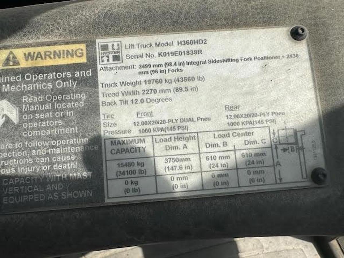 Used 2017 Hyster H360HD2