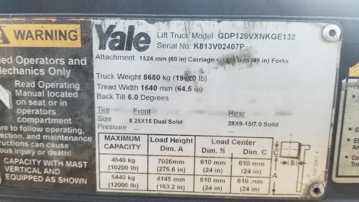 Used 2017 Yale GDP120VX