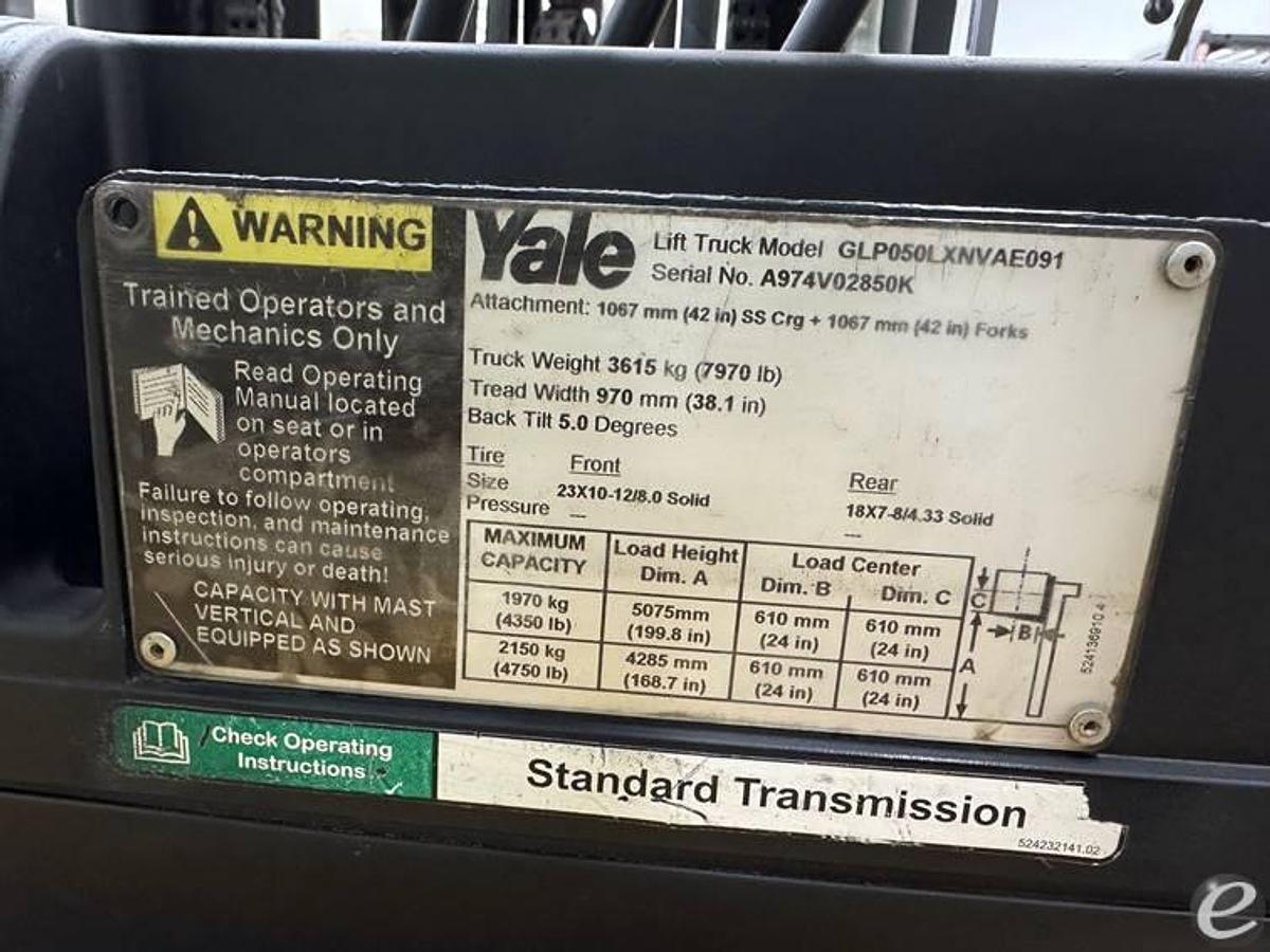 Used 2012 Yale GLP050LVX
