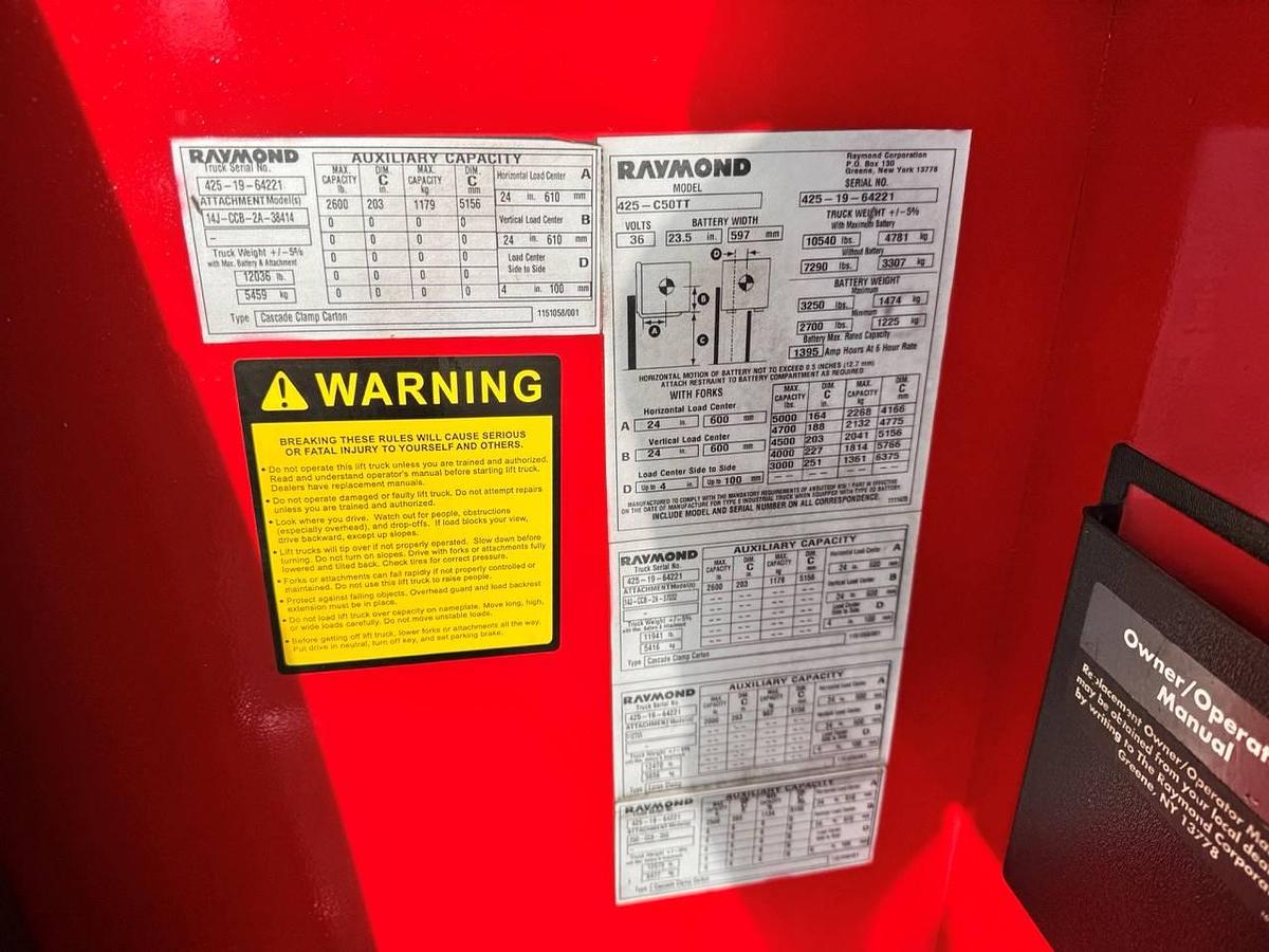 Used 2019 Raymond 425-C50TT - 42" FORKS
