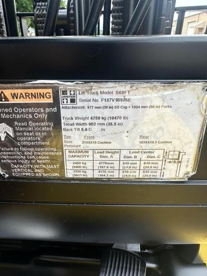 Refurbished Now Available! 2007 Hyster S60FT: Call Now!