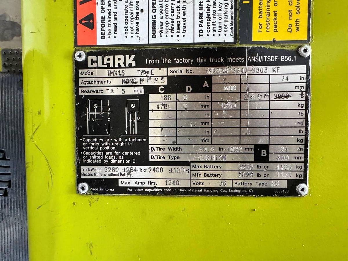 Used 2015 Clark TMX15