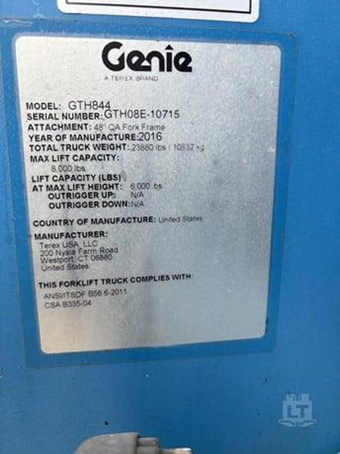 Used 2016 Genie GTH844