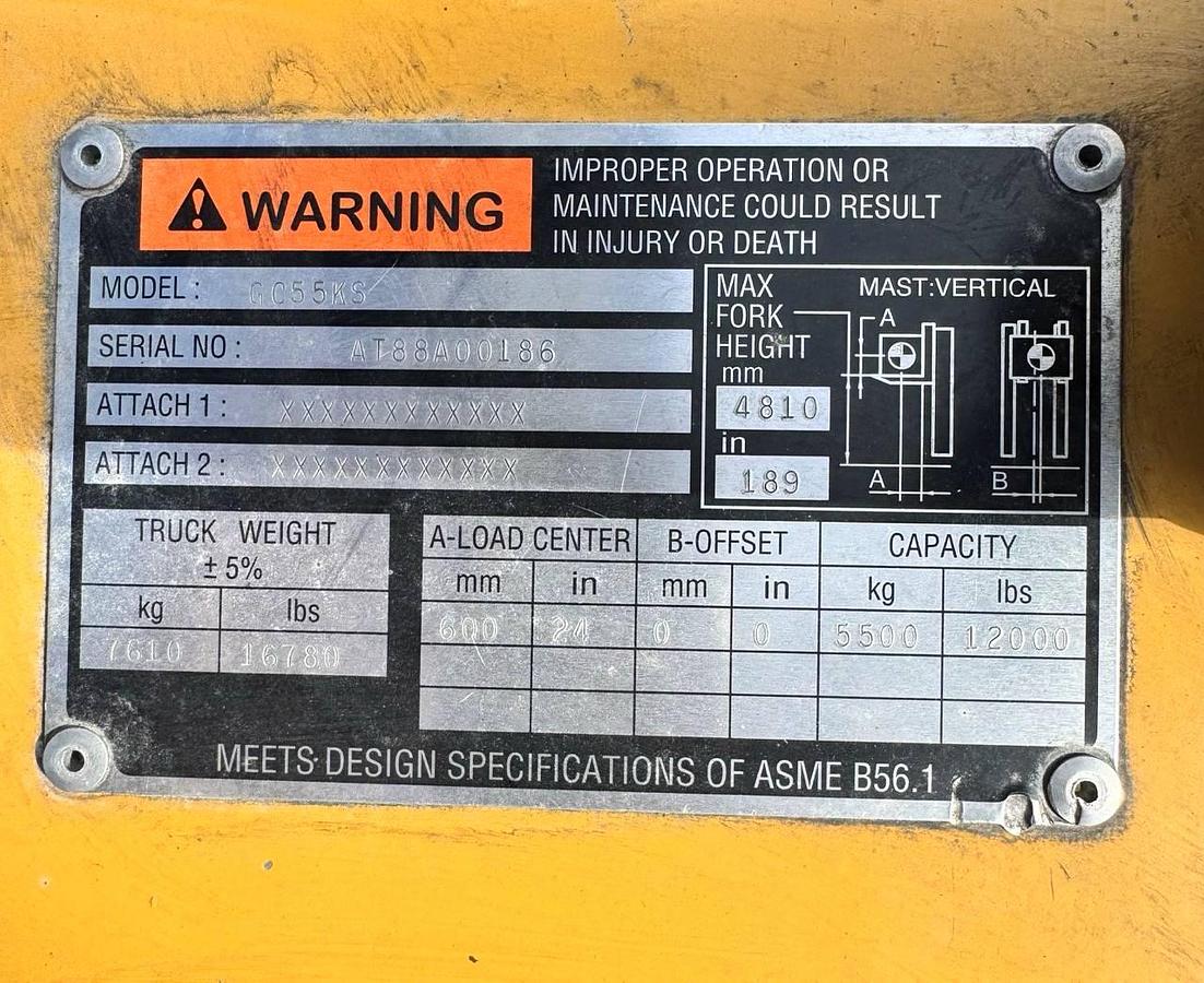 Used WOW! 2007 CAT GC55K - 12K LBS.