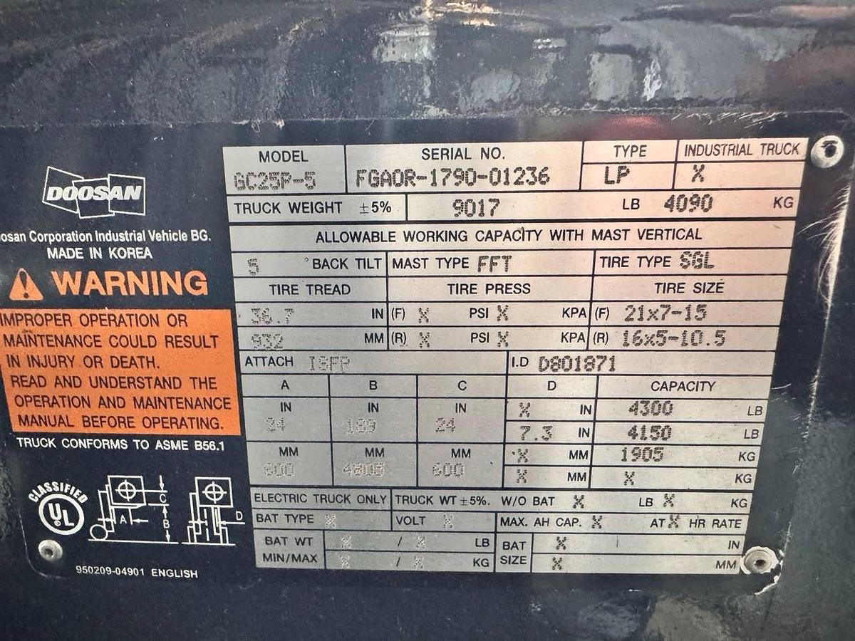 Refurbished 2014 Doosan BobCat GC25P-5