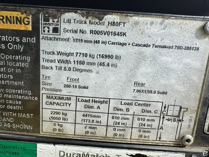 Used 2012 Hyster H80FT