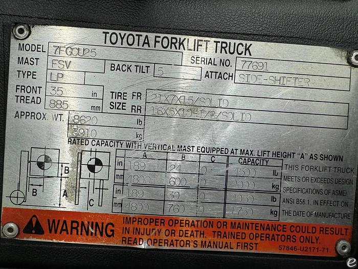 Used 2003 Toyota 7FGCU25