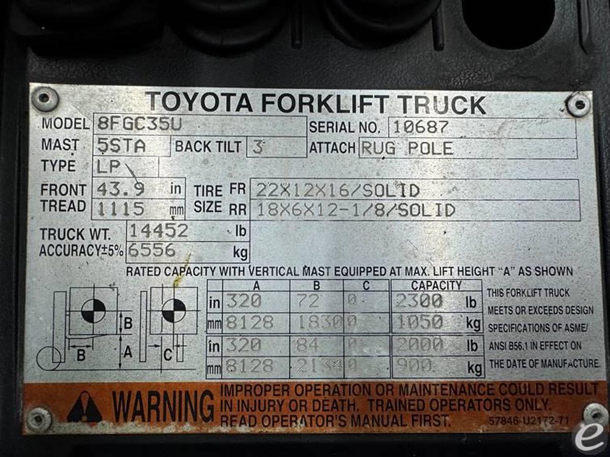 Used 2014 Toyota 8FGC35U