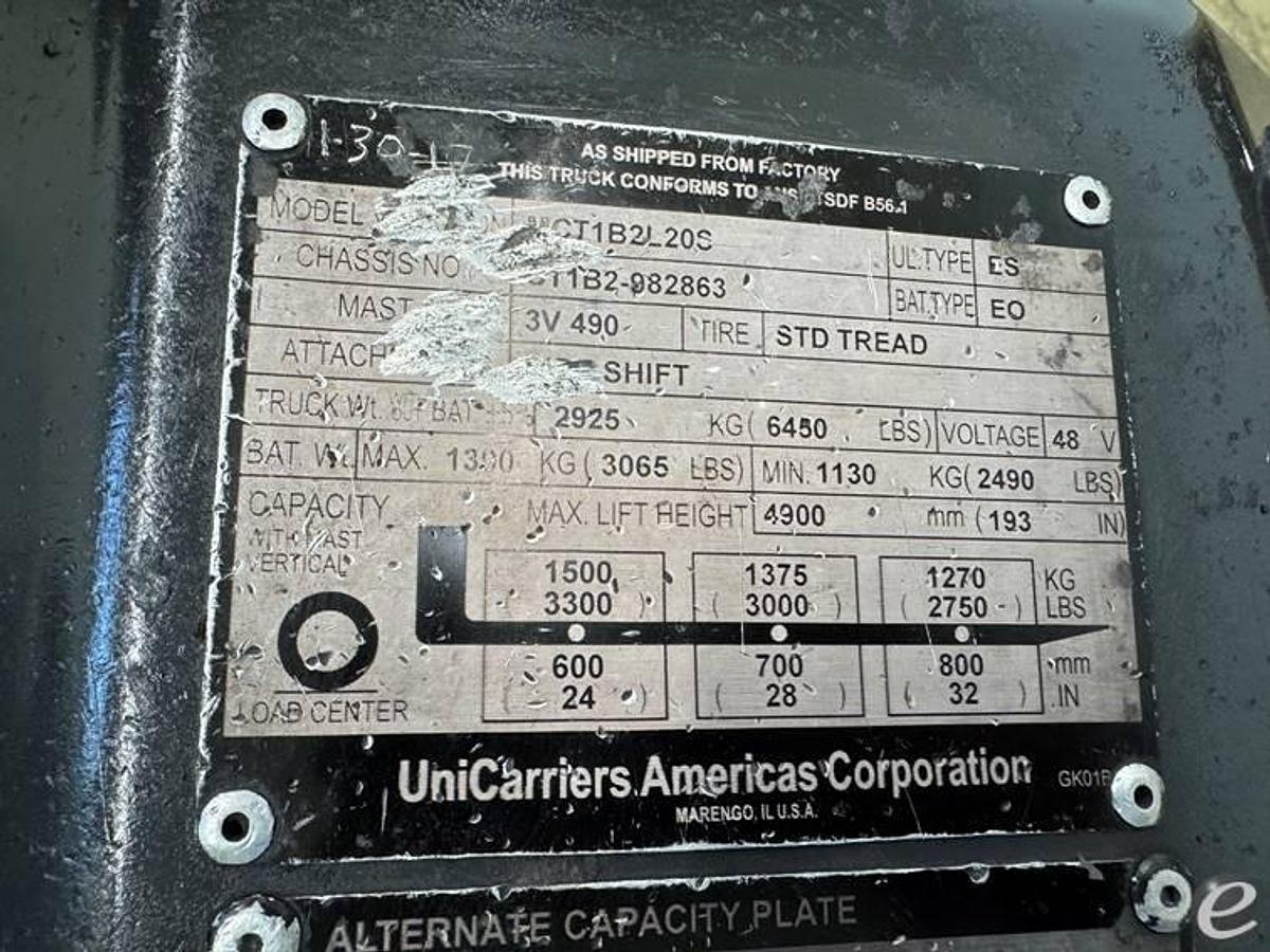 Used 2016 Unicarriers BCX40