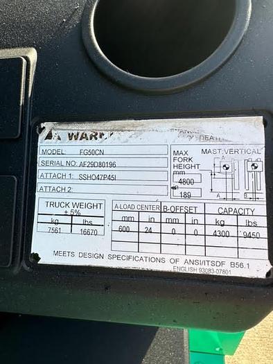 Used 2013 Mitsubishi FG50CN