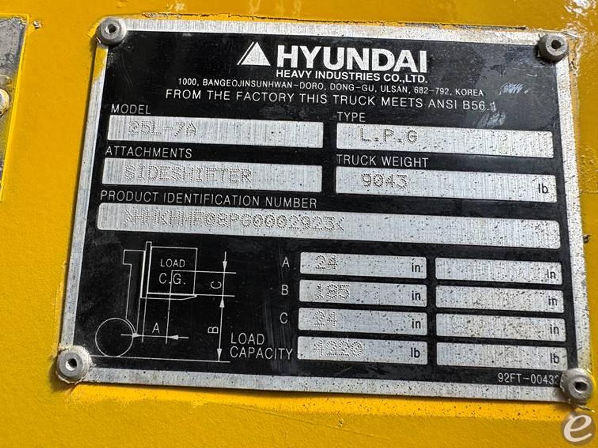 Used 2016 Hyundai H25L-7A