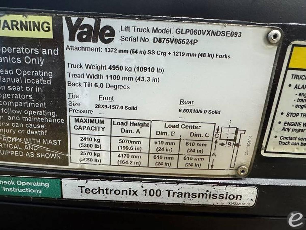 Used 2016 Yale GLP060VX