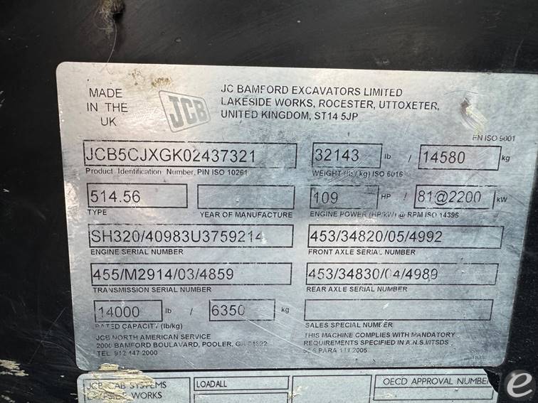 Used 2015 JCB 514-56