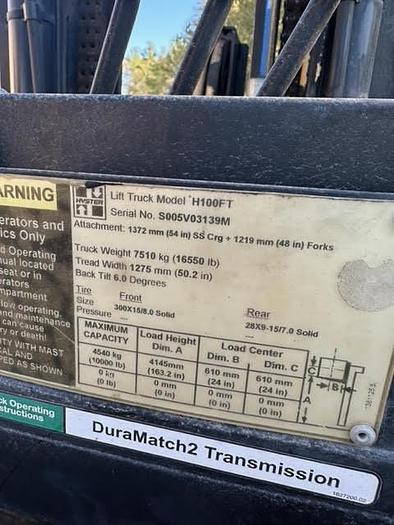 Used 2014 Hyster H100FT