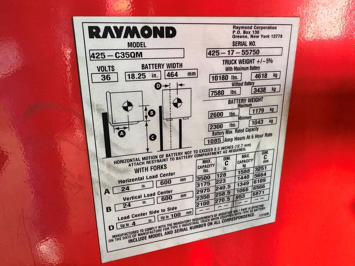 Used 2017 Raymond 425-C35QM