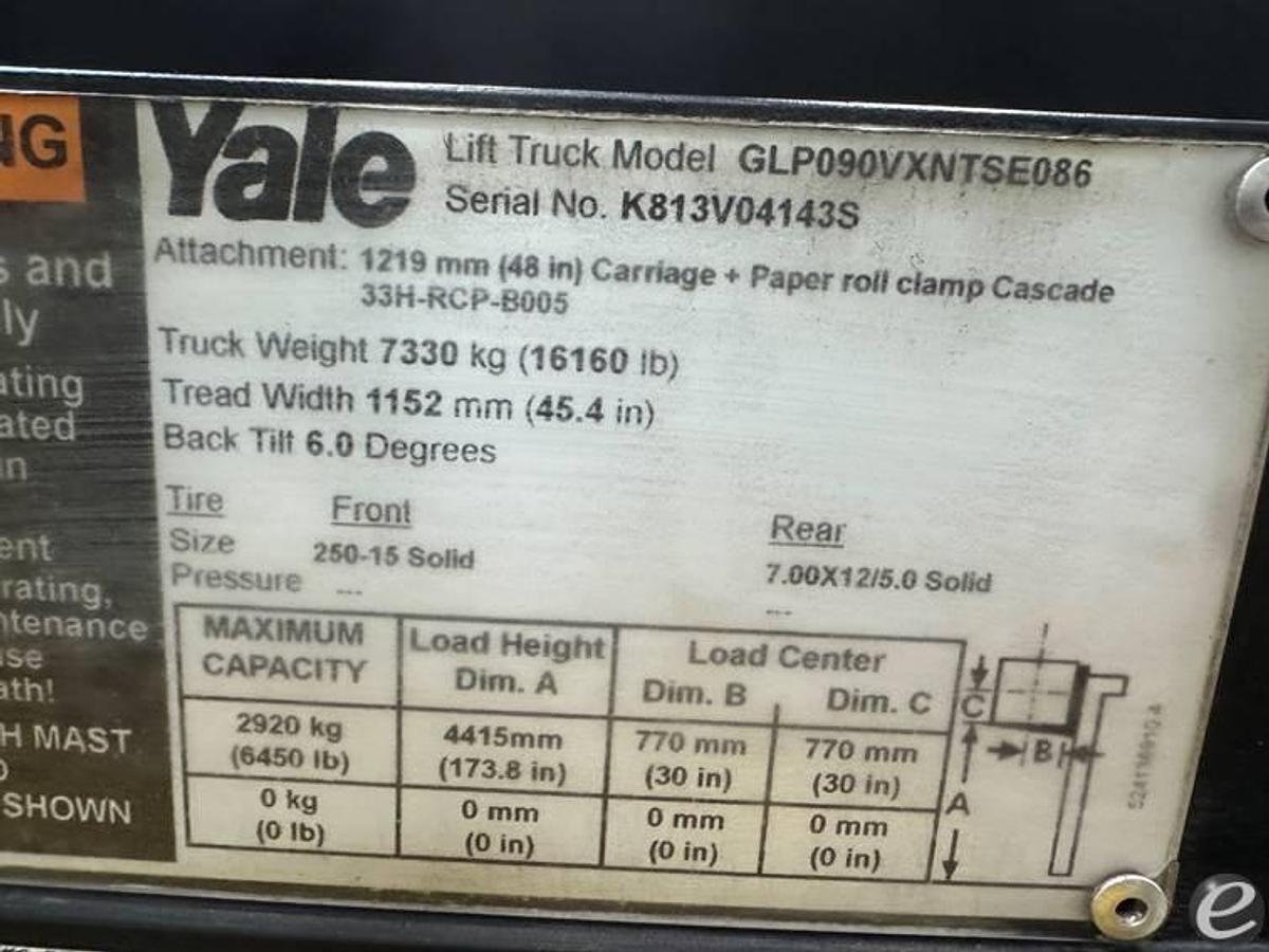 Refurbished 2018 Yale GLP090VX