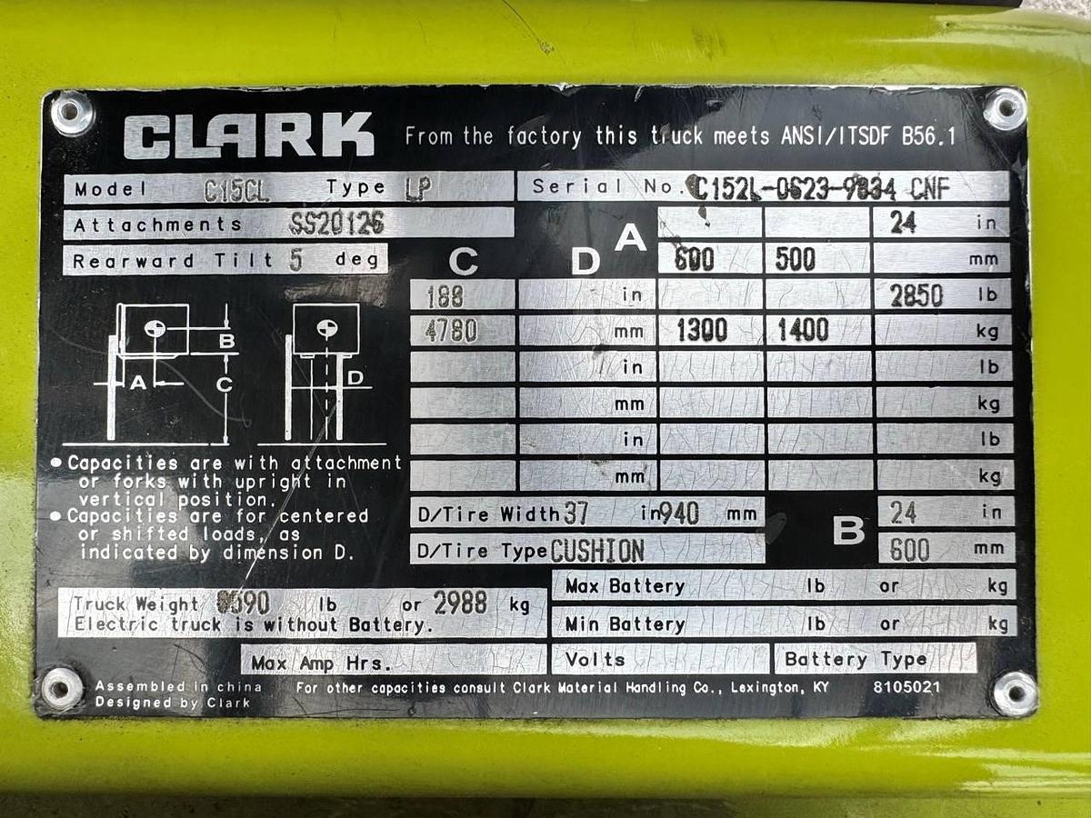 Used 2015 Clark C25CL - 3400 HOURS!