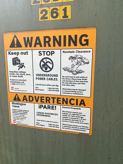 Used 1996 Cooper Power Systems 1000 KVA Transformer HV: 12470GY/7200 LV: 480Y/277