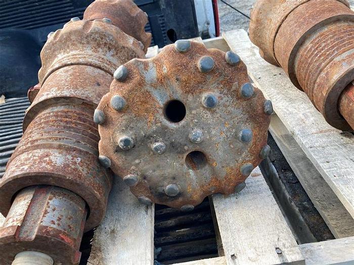 Used Lot of 12 Hammer Bits, 5 Chucks & 2 Tri-cone Bits