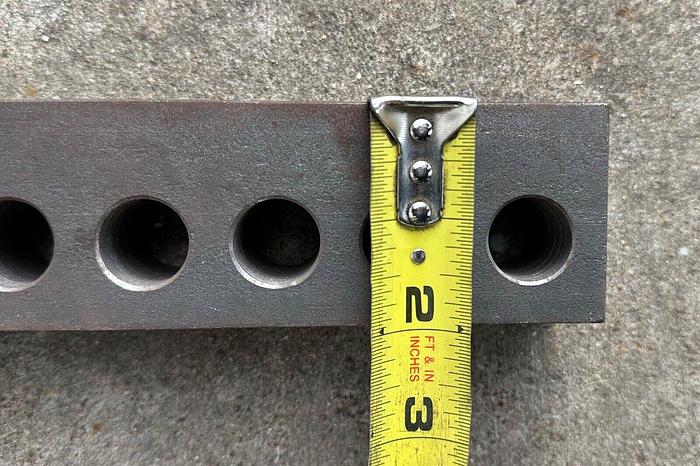 Used Metal  Spinning Tool Rest w/1" Post ~ Face is 15" x 2" w/ 3/4" Holes (5810)