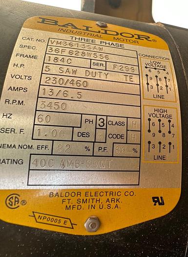 Used Powermatic # 66 Table Saw 10" w/ 5hp Motor 230V 3ph & Extension Table (5379)
