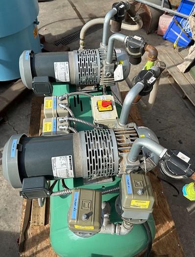 Used Hoffman Manufacturing Inc Twin 1.5hp Vacuum Pump w/60 Gallon Tank (6358)