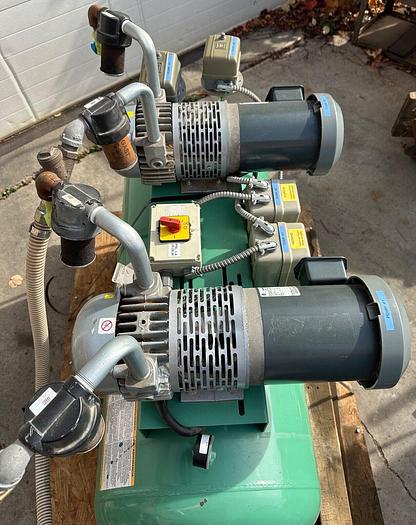 Used Hoffman Manufacturing Inc Twin 1.5hp Vacuum Pump w/60 Gallon Tank (6358)