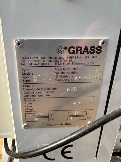 Used Grass Eco Press P Hinge Machine 2hp 1ph 110V (5445)