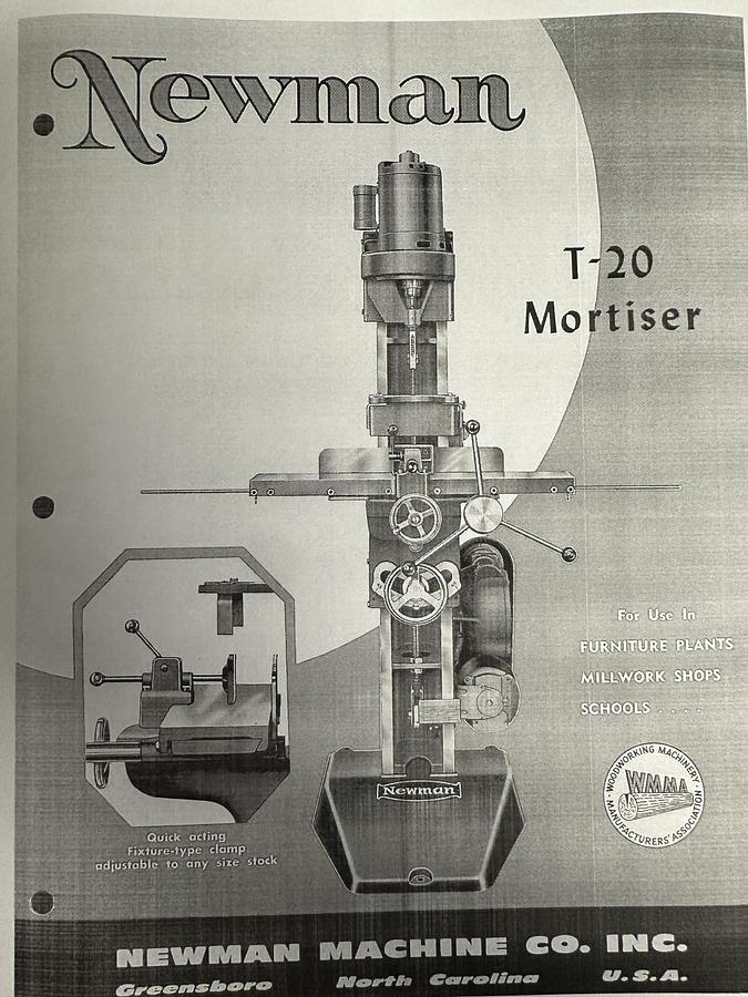 Used Newman T-20 Mortiser 1/2hp ~ 3ph ~ 208-2200/440  