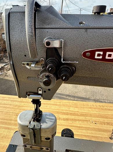 Used Consew 389RB-1 Industrial High Post 2 Needle Walking Foot Sewing Machine (5772)