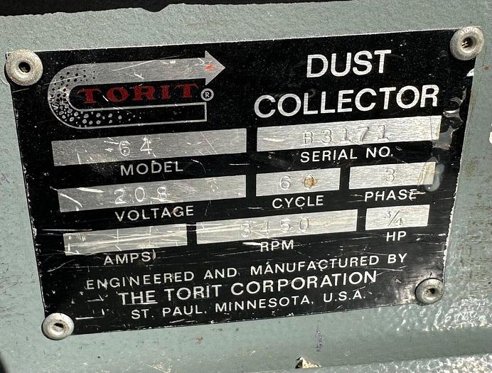 Used Rockwell 1/2 hp Grinder 23-200 + Torit 64 Dust Collector 3/4 hp w/ Brake (5910)