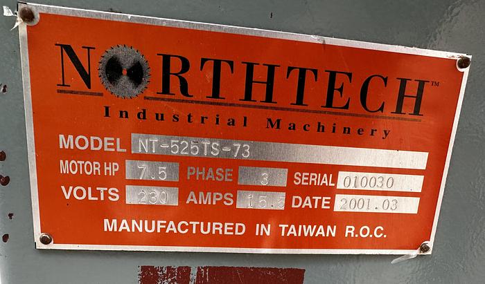 Used Northtech NT-525TS-73 Tilting Spindle ~ Sliding Table Shaper 3ph 230V 
