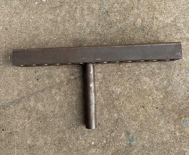 Used Metal  Spinning Tool Rest w/1" Post ~ Face is 15" x 2" w/ 3/4" Holes (5810)